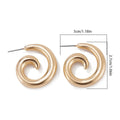 Brincos de Argola de Metal com Detalhes em Espiral