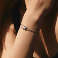 Pulseira Prata 925 Detalhes em Flores Corações