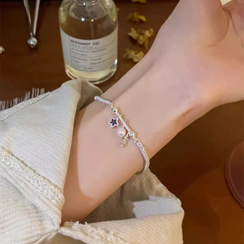 Pulseria Zircônia cúbica Detalhada em Estrela roxa