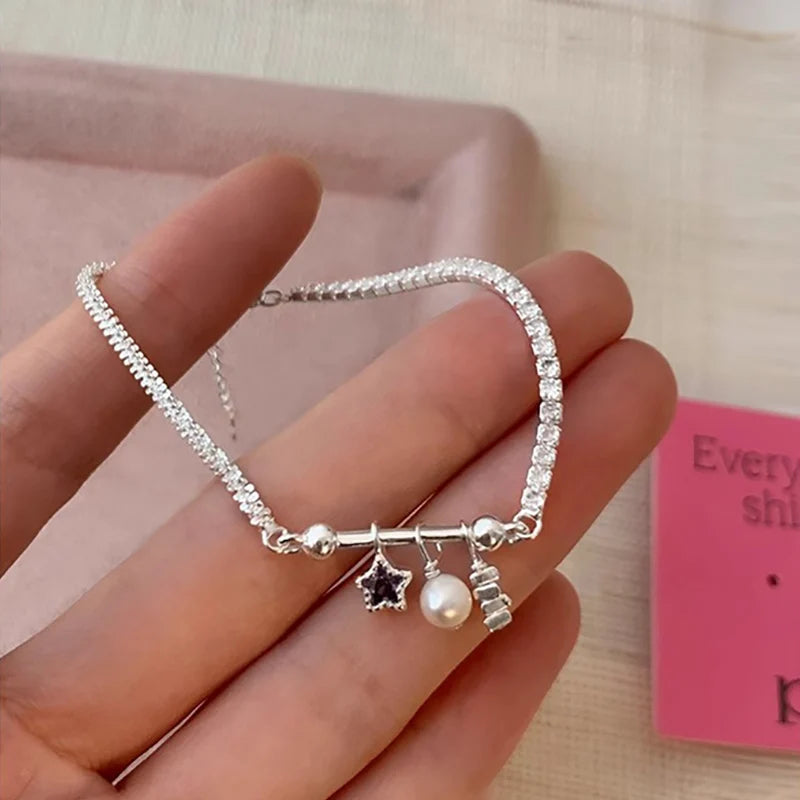 Pulseria Zircônia cúbica Detalhada em Estrela roxa