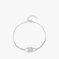 Pulseira Prata 925 Detalhes em Flores Corações