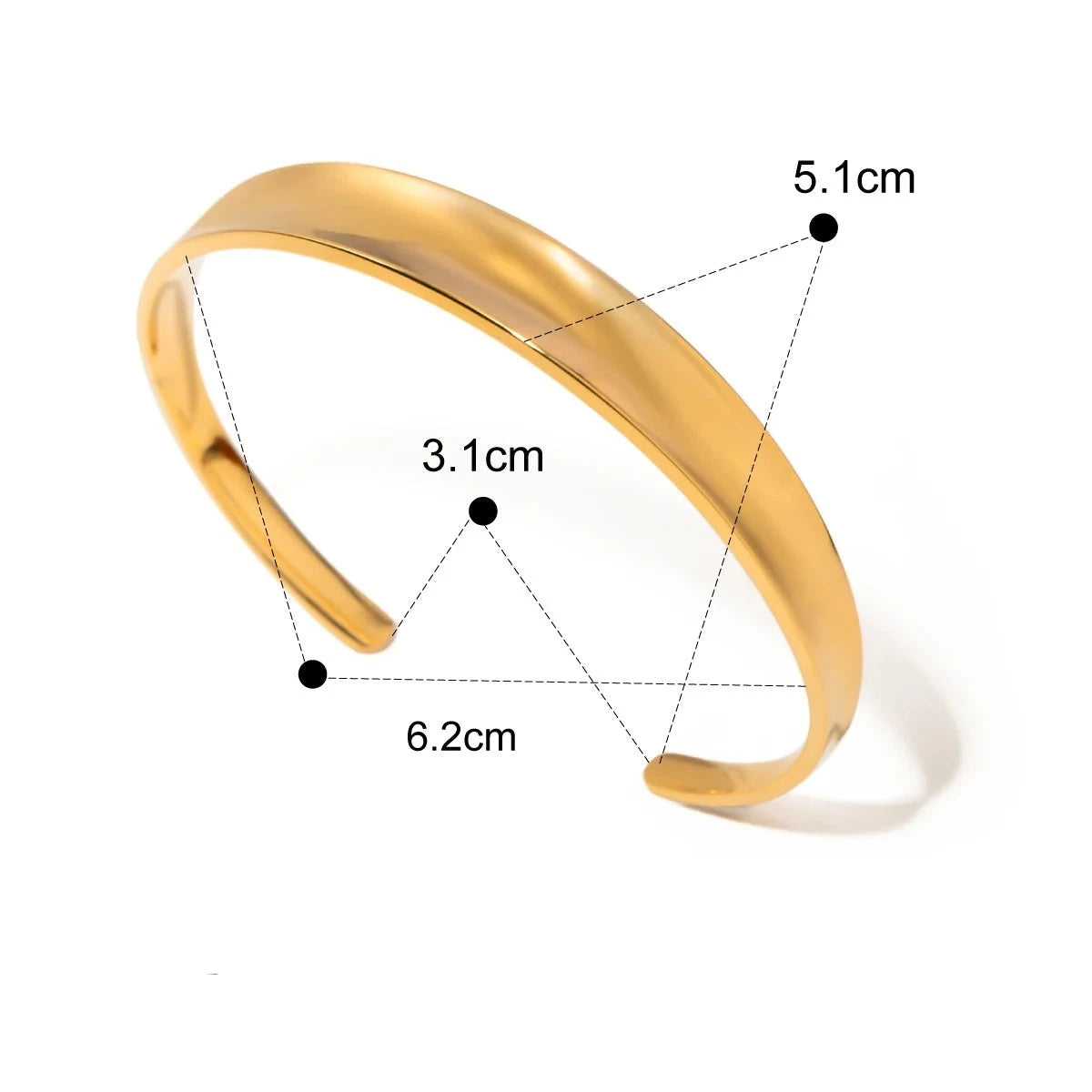 Pulseria Aço Inoxidável Ouro PVD 18K Detalhes em Minimalista
