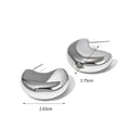 Brincos de Metal Detalhes em Lua