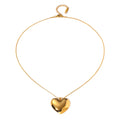 Colar Aço Inoxidável Detalhes em Pingente de Coração Dourado